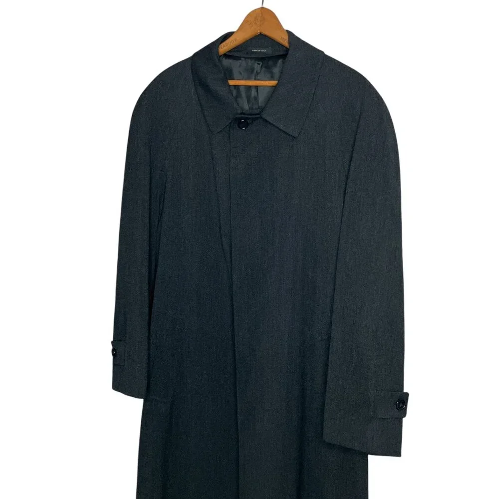 Tom James X Loro Piana 42 S Gray Storm System Rain Wind‎ Over Coat Jacket